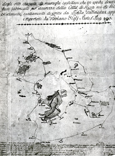 Ipotesi mura nel XVIII sec